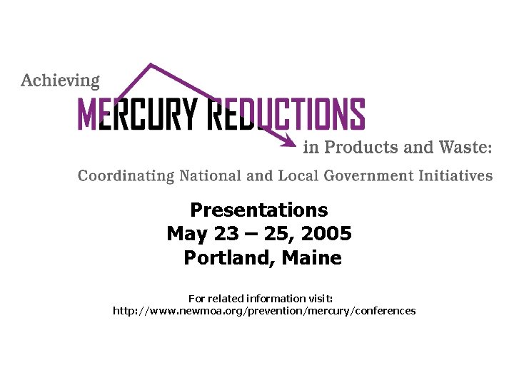 Presentations May 23 – 25, 2005 Portland, Maine For related information visit: http: //www.