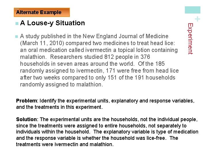 n Louse-y Situation A study published in the New England Journal of Medicine (March