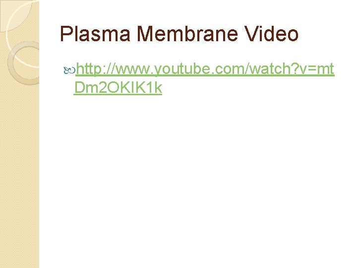 Plasma Membrane Video http: //www. youtube. com/watch? v=mt Dm 2 OKIK 1 k 