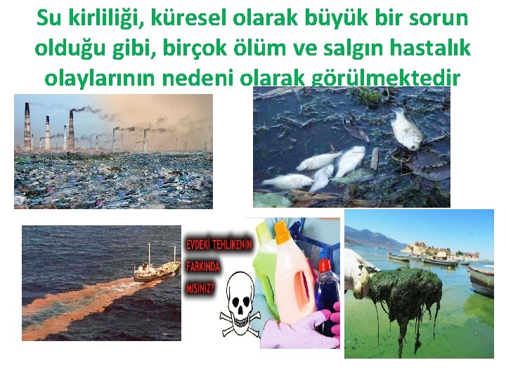 Su kirliliği, küresel olarak büyük bir sorun olduğu gibi, birçok ölüm ve salgın hastalık