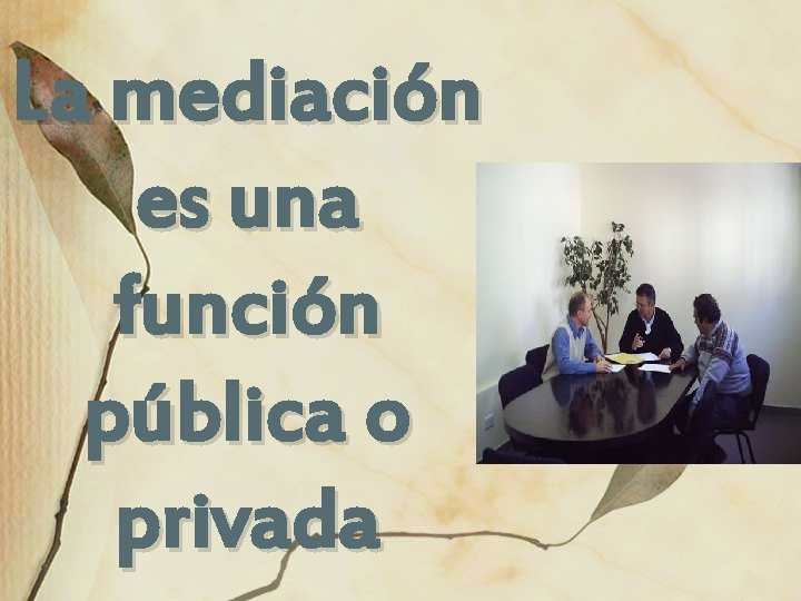 La mediación es una función pública o privada 