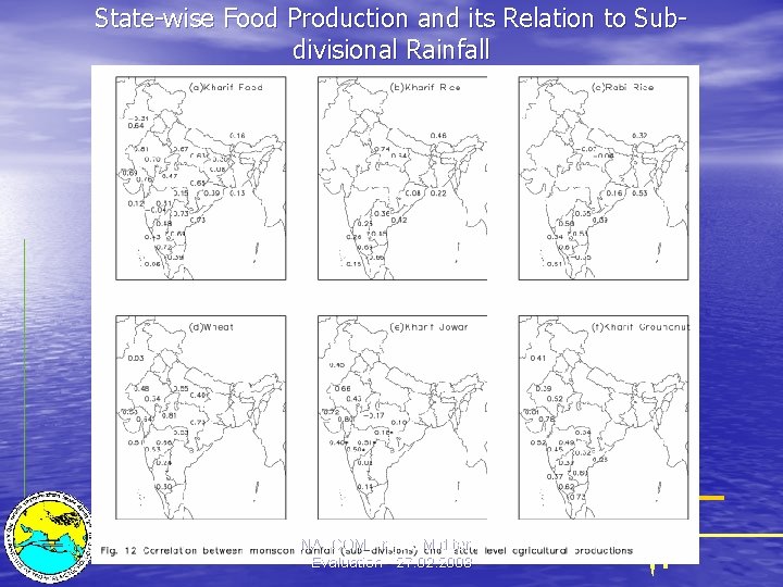 State-wise Food Production and its Relation to Subdivisional Rainfall NATCOM Project Mid-term Evaluation -