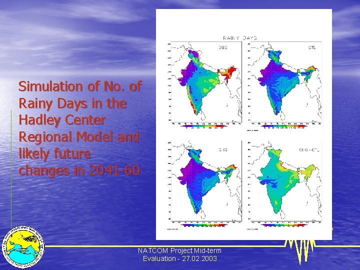 Simulation of No. of Rainy Days in the Hadley Center Regional Model and likely