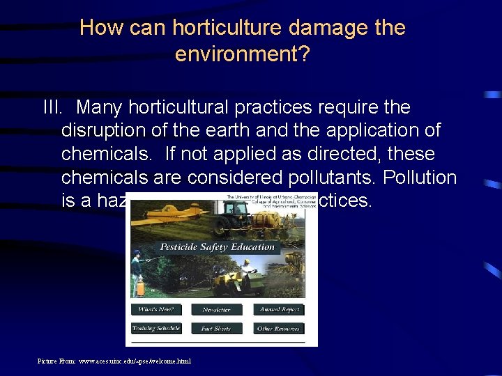How can horticulture damage the environment? III. Many horticultural practices require the disruption of