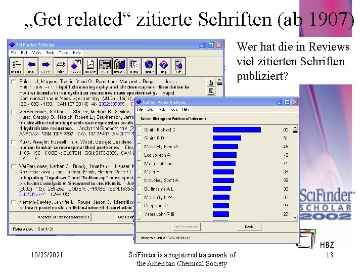 „Get related“ zitierte Schriften (ab 1907) Wer hat die in Reviews viel zitierten Schriften