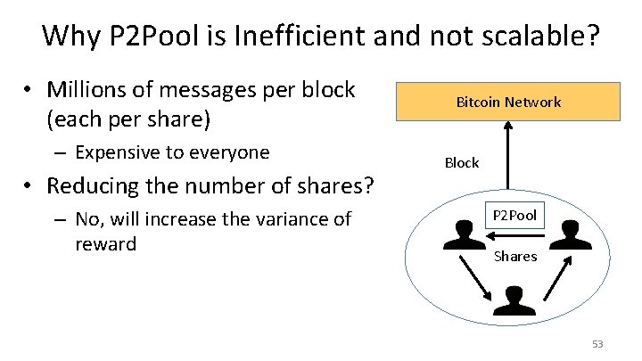 Why P 2 Pool is Inefficient and not scalable? • Millions of messages per