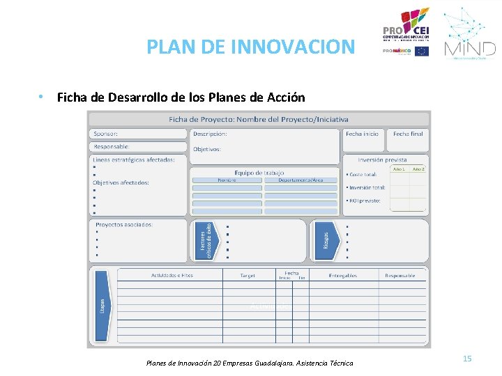 PLAN DE INNOVACION • Ficha de Desarrollo de los Planes de Acción Planes de