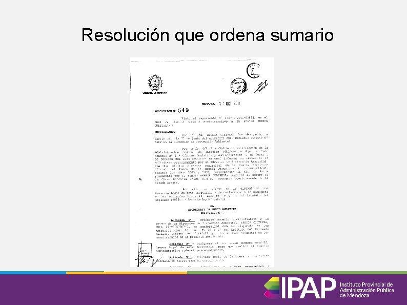 Resolución que ordena sumario 