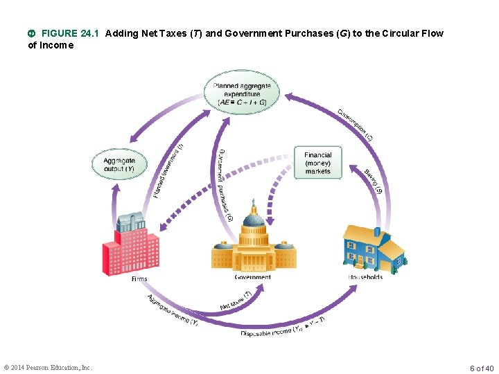  FIGURE 24. 1 Adding Net Taxes (T) and Government Purchases (G) to the