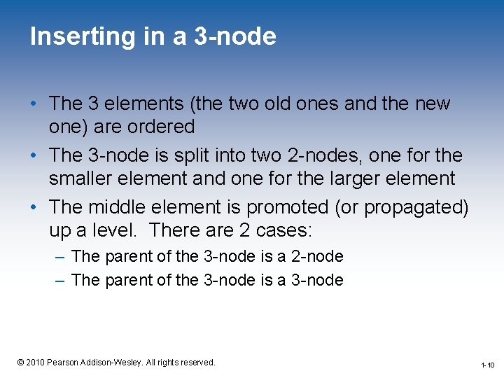 Inserting in a 3 -node • The 3 elements (the two old ones and