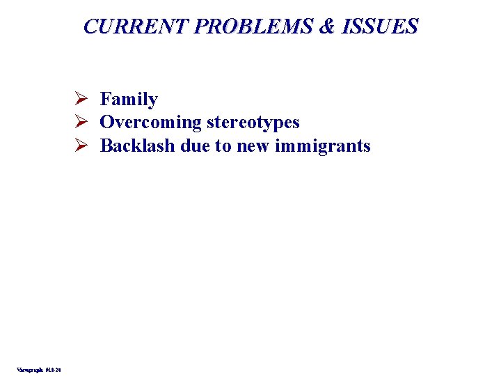 CURRENT PROBLEMS & ISSUES Ø Family Ø Overcoming stereotypes Ø Backlash due to new