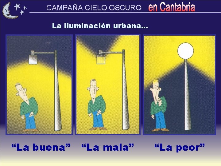 CAMPAÑA CIELO OSCURO La iluminación urbana. . . “La buena” “La mala” “La peor”