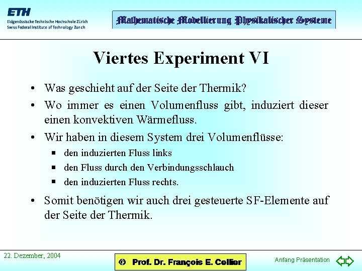 Viertes Experiment VI • Was geschieht auf der Seite der Thermik? • Wo immer