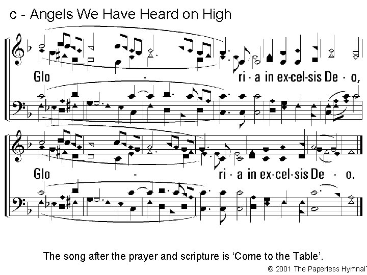 c - Angels We Have Heard on High Gloria in excelsis Deo, Gloria in