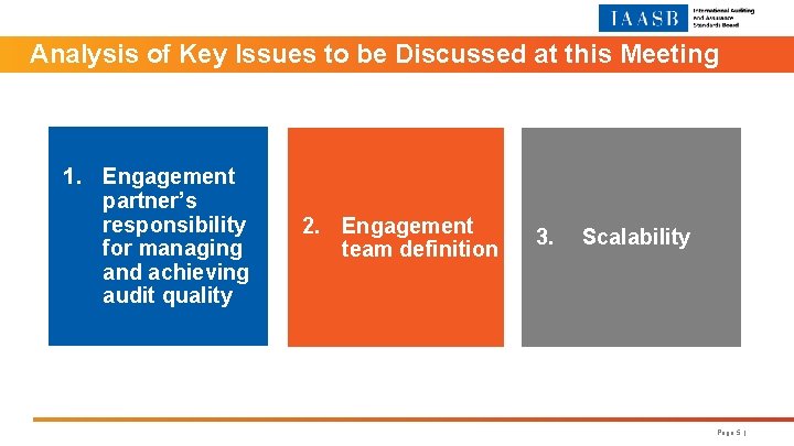 Analysis of Key Issues to be Discussed at this Meeting 1. Engagement partner’s responsibility