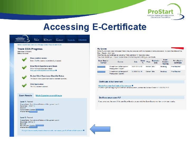 Accessing E-Certificate 