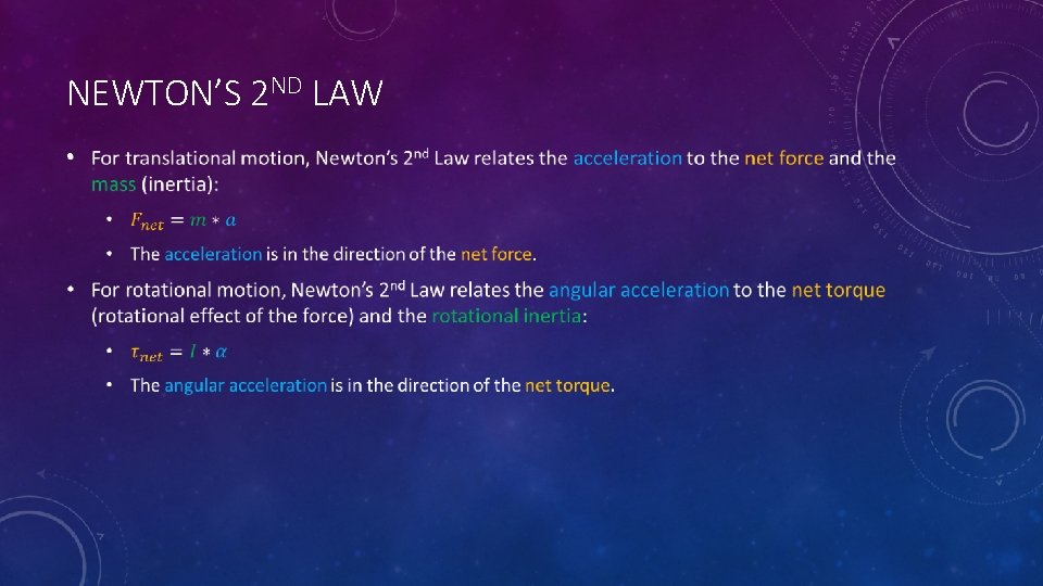 NEWTON’S 2 ND LAW • 