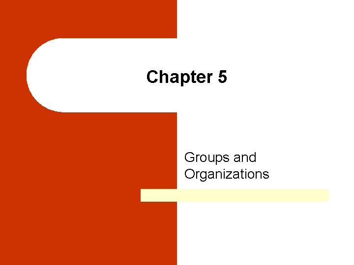 Chapter 5 Groups and Organizations 