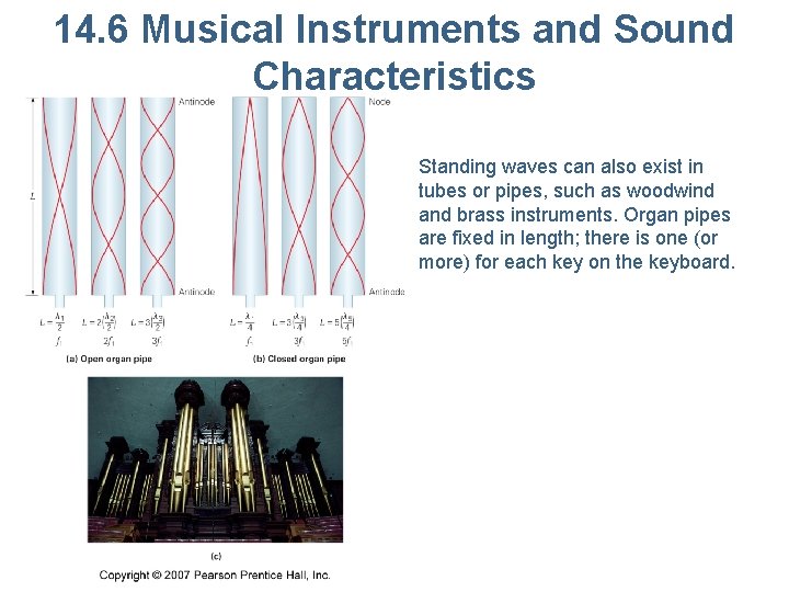 14. 6 Musical Instruments and Sound Characteristics Standing waves can also exist in tubes 14. 6 Musical Instruments and Sound Characteristics Standing waves can also exist in tubes