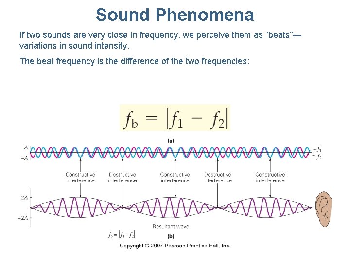 Sound Phenomena If two sounds are very close in frequency, we perceive them as Sound Phenomena If two sounds are very close in frequency, we perceive them as
