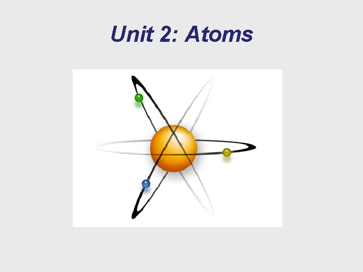 Unit 2: Atoms 