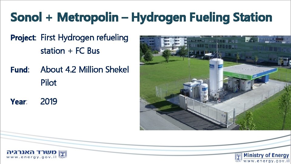 Sonol + Metropolin – Hydrogen Fueling Station Project: First Hydrogen refueling station + FC