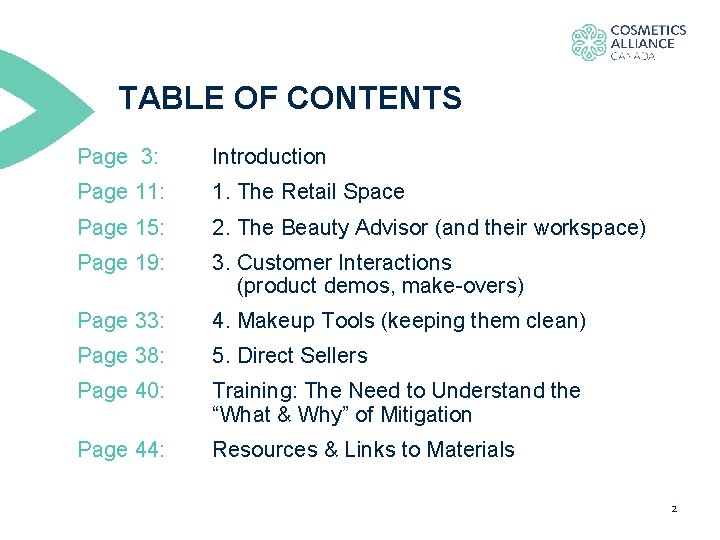 TABLE OF CONTENTS Page 3: Introduction Page 11: 1. The Retail Space Page 15: