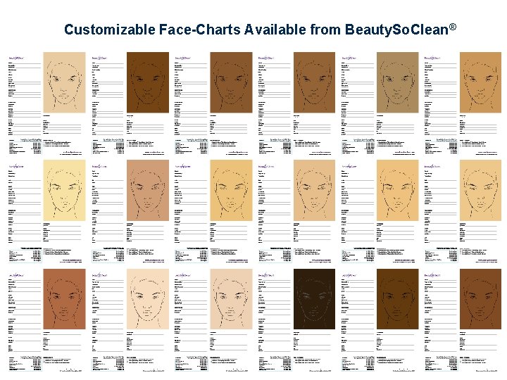 Customizable Face-Charts Available from Beauty. So. Clean® 