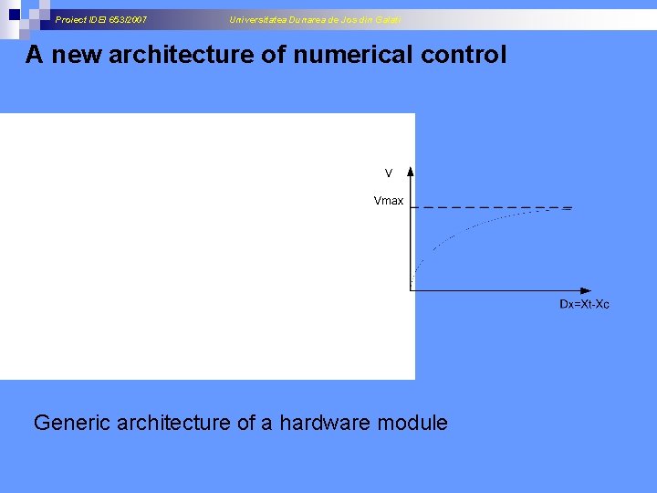 Proiect IDEI 653/2007 Universitatea Dunarea de Jos din Galati A new architecture of numerical