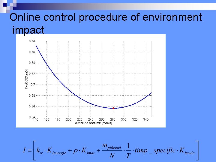 Online control procedure of environment impact 