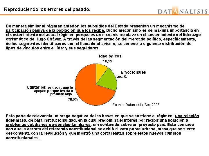 Reproduciendo los errores del pasado. De manera similar al régimen anterior, los subsidios del