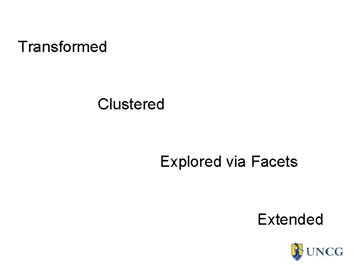 Transformed Clustered Explored via Facets Extended 