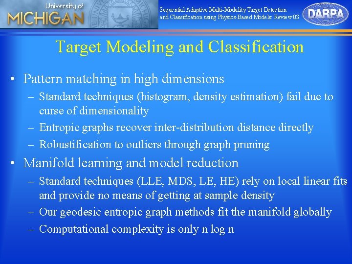 Sequential Adaptive Multi-Modality Target Detection and Classification using Physics-Based Models: Review 03 Target Modeling