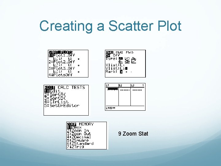 Creating a Scatter Plot 9 Zoom Stat 