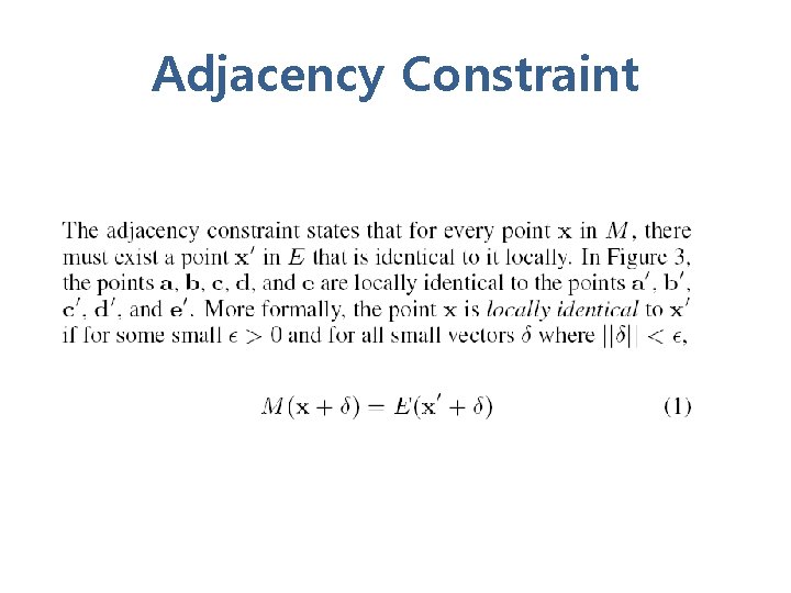 Adjacency Constraint 