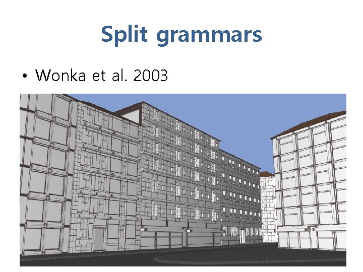 Split grammars • Wonka et al. 2003 