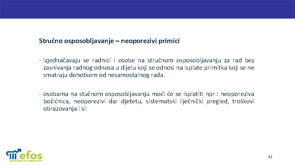 Stručno osposobljavanje – neoporezivi primici - izjednačavaju se radnici i osobe na stručnom osposobljavanju