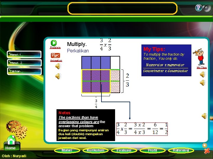 ? Multiply. Problem Materi 1 Materi 2 My Tips: Perkalikan To multiply the fraction