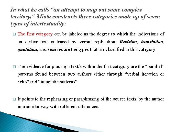 In what he calls “an attempt to map out some complex territory, " Miola