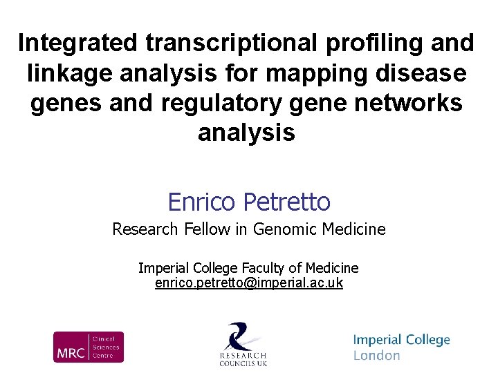Integrated transcriptional profiling and linkage analysis for mapping disease genes and regulatory gene networks