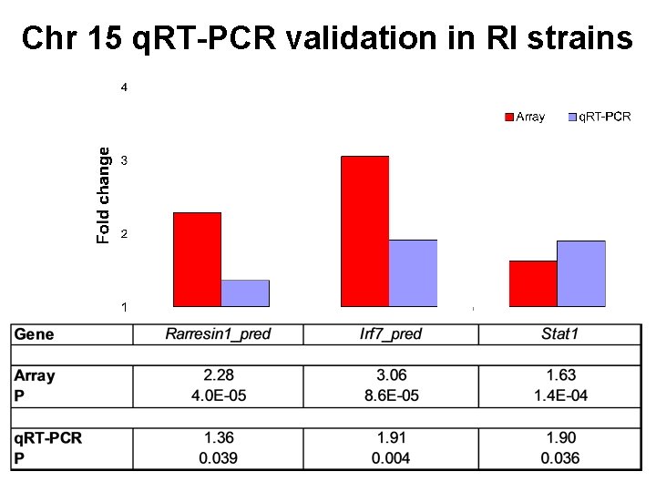 Chr 15 q. RT-PCR validation in RI strains 