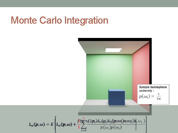 Monte Carlo Integration Monte Carlo Integration