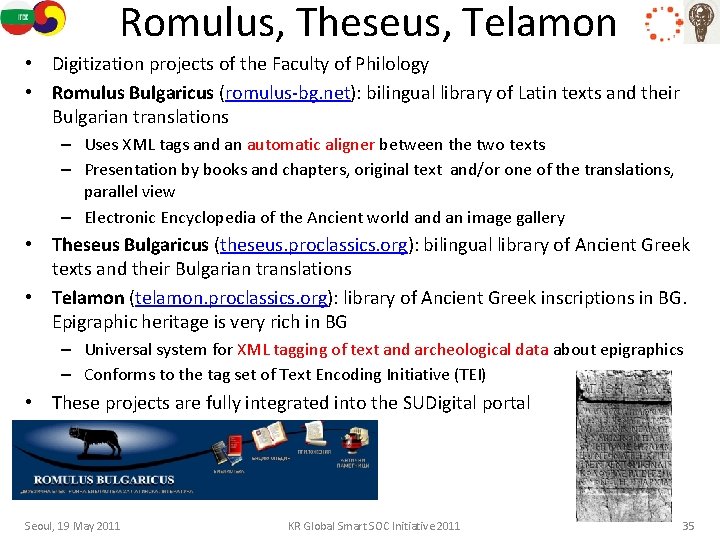 Romulus, Theseus, Telamon • Digitization projects of the Faculty of Philology • Romulus Bulgaricus