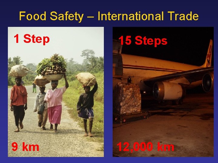 Food Safety – International Trade 1 Step 15 Steps 9 km 12, 000 km