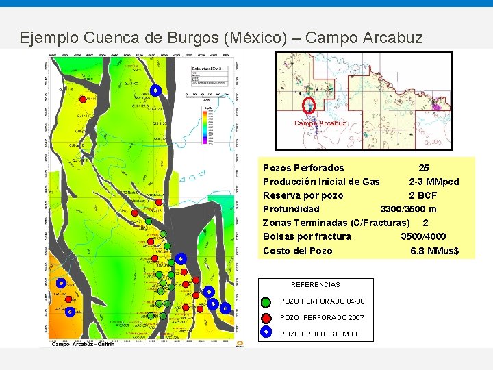 Ejemplo Cuenca de Burgos (México) – Campo Arcabuz Pozos Perforados 25 Producción Inicial de