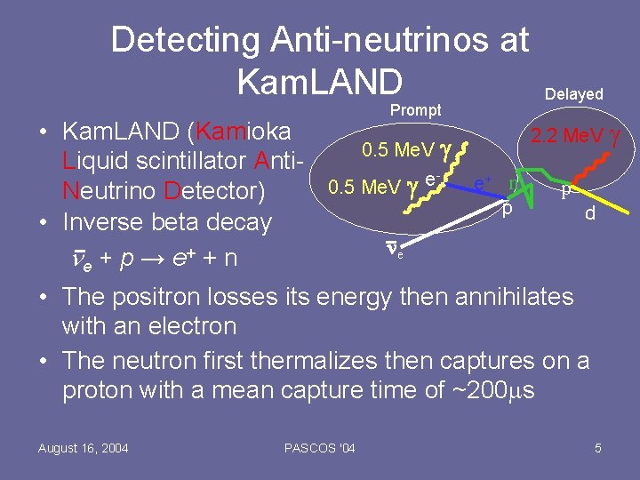 Detecting Anti-neutrinos at Kam. LAND • Kam. LAND (Kamioka Liquid scintillator Anti. Neutrino Detector)