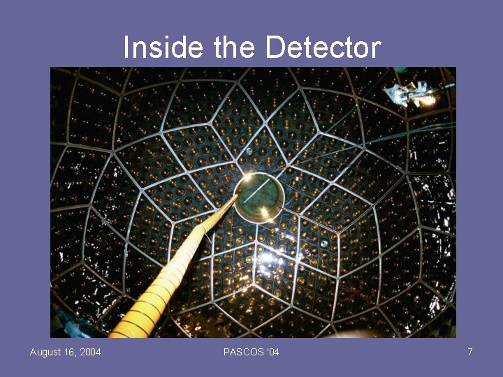 Inside the Detector August 16, 2004 PASCOS '04 7 