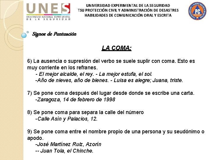 UNIVERSIDAD EXPERIMENTAL DE LA SEGURIDAD TSU PROTECCIÓN CIVIL Y ADMINISTRACIÓN DE DESASTRES HABILIDADES DE