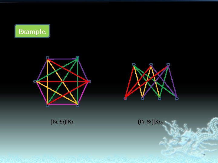 Example. K 6 K 3, 4 (P 4, S 3)|K 6 (P 4, S