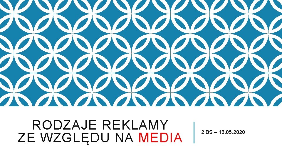 RODZAJE REKLAMY ZE WZGLĘDU NA MEDIA 2 BS – 15. 05. 2020 